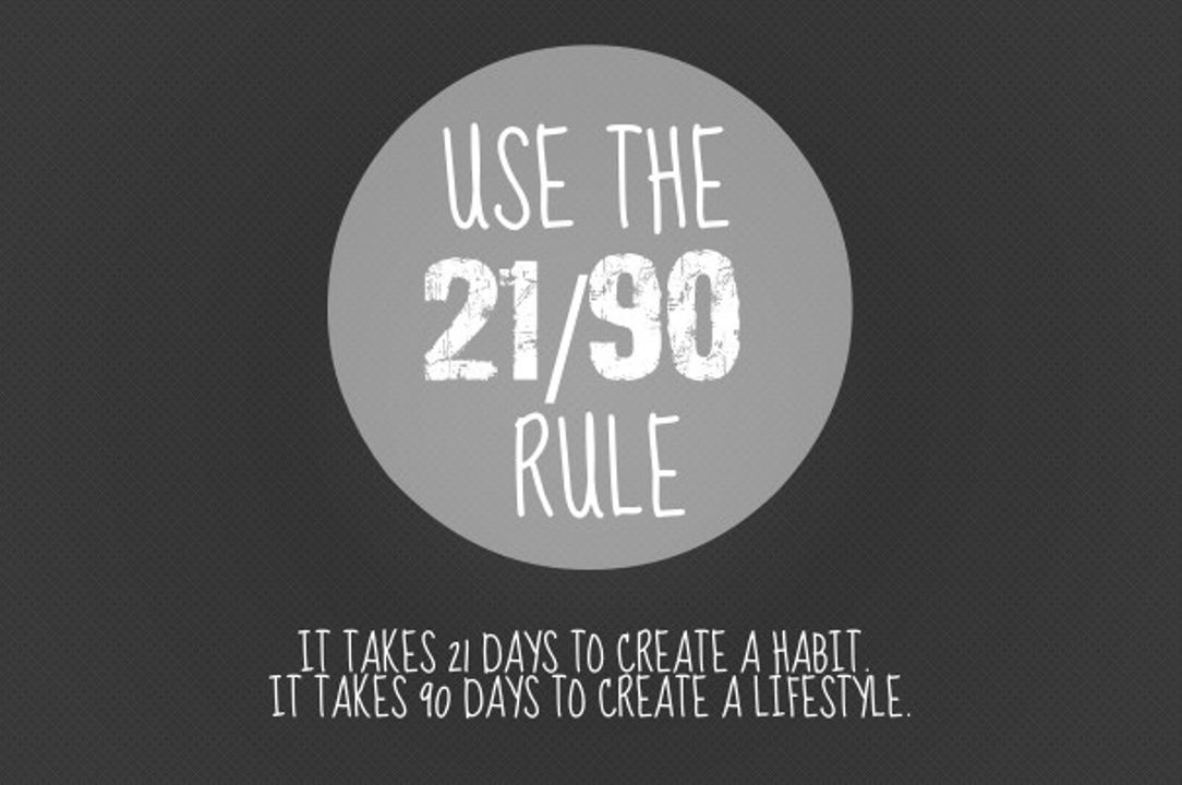 90 21. 21/90 Rule. Make it a Habit. 21 Days Habit ideas. 180 Days to Habit.